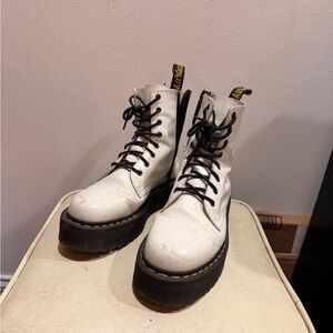 Dr. Martens White Leather Combat Boots